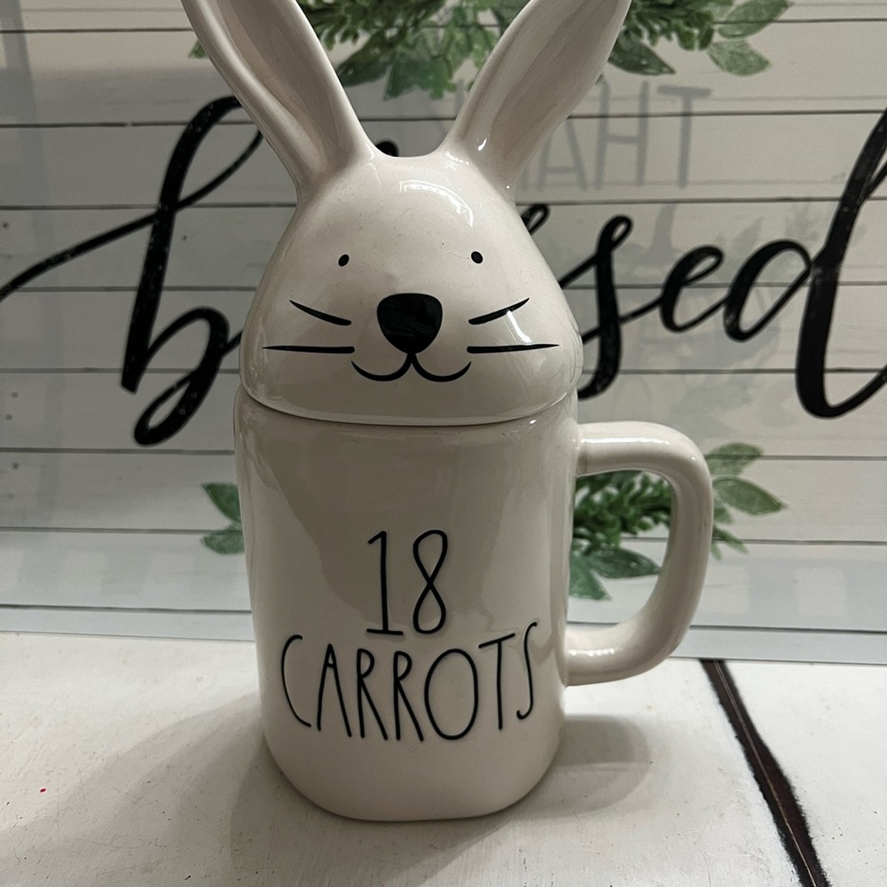 Rae Dunn White Bunny Mug with Lid